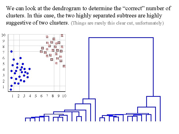 We can look at the dendrogram to determine the “correct” number of clusters. In