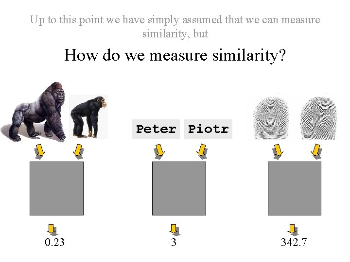 Up to this point we have simply assumed that we can measure similarity, but