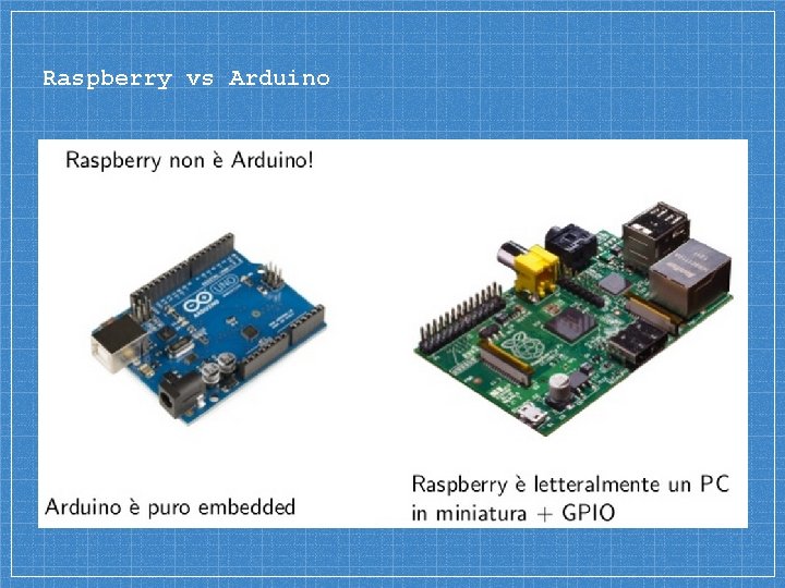 Raspberry vs Arduino Raspberry vs Arduino