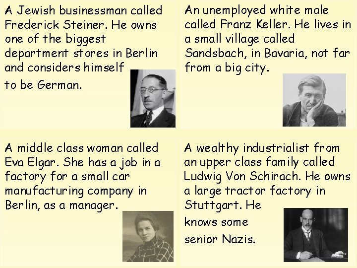 A Jewish businessman called Frederick Steiner. He owns one of the biggest department stores