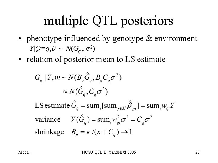Model Selection For Multiple Qtl 1 2 3