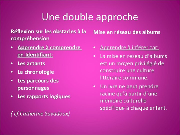 Une double approche Réflexion sur les obstacles à la Mise en réseau des albums