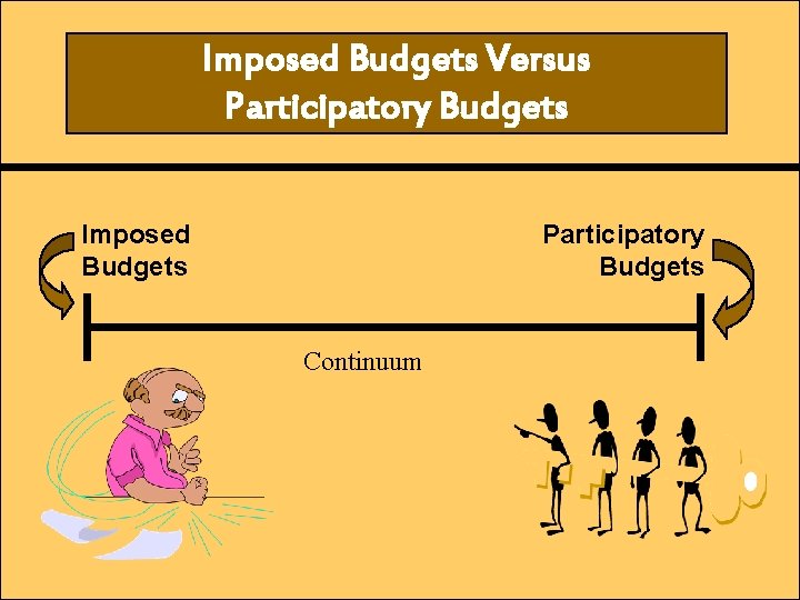 Imposed Budgets Versus Participatory Budgets Imposed Budgets Participatory Budgets Continuum 