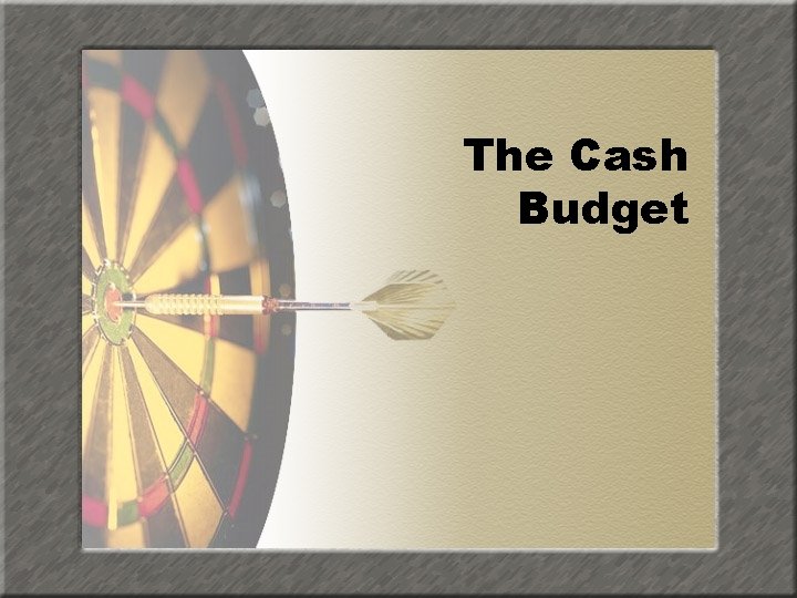 The Cash Budget 