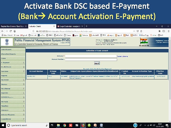 Activate Bank DSC based E-Payment (Bank Account Activation E-Payment) 15 