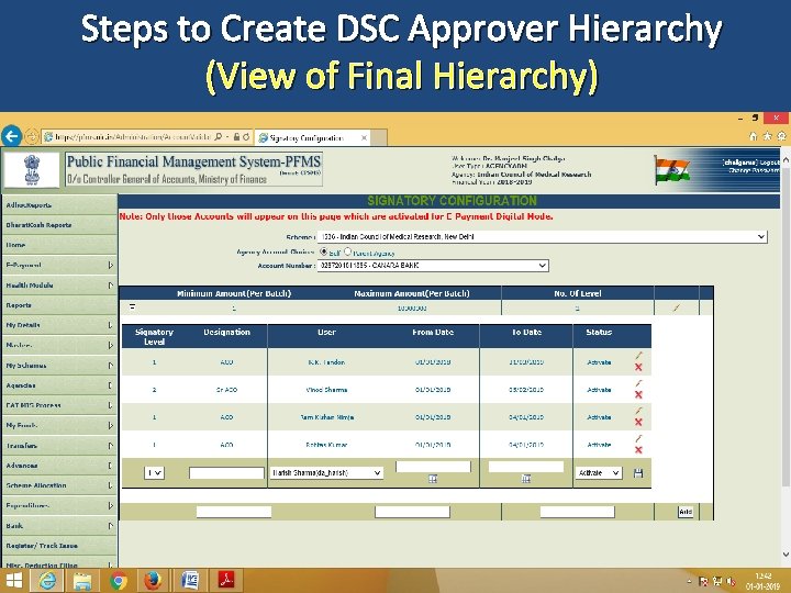 Steps to Create DSC Approver Hierarchy (View of Final Hierarchy) 19 