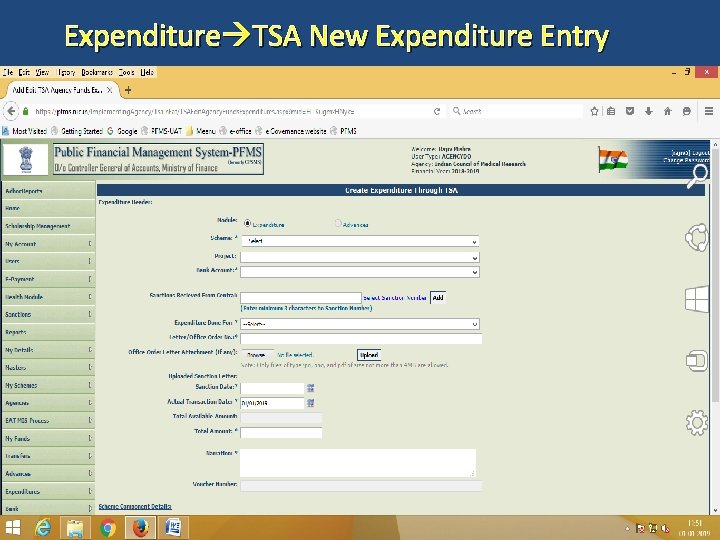 Expenditure TSA New Expenditure Entry 48 