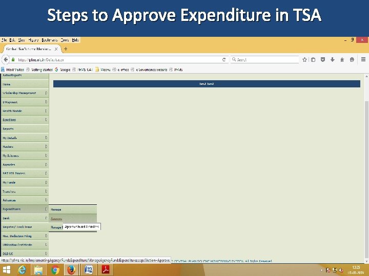 Steps to Approve Expenditure in TSA 61 