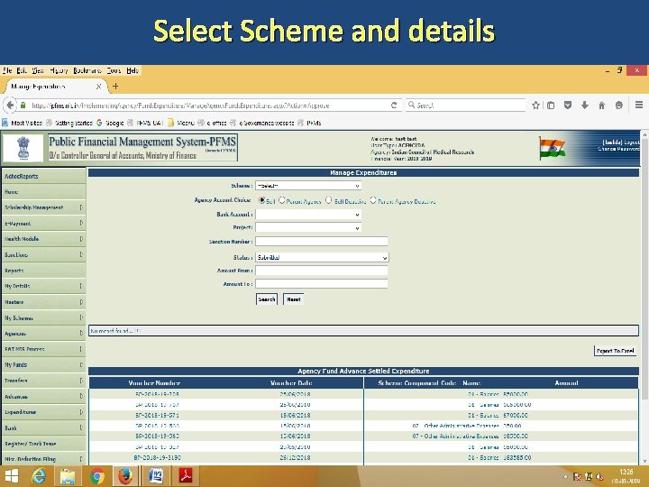 Select Scheme and details 62 