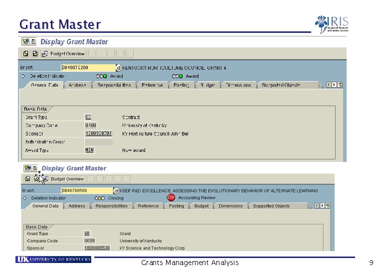 Grant Master Grants Management Analysis 9 