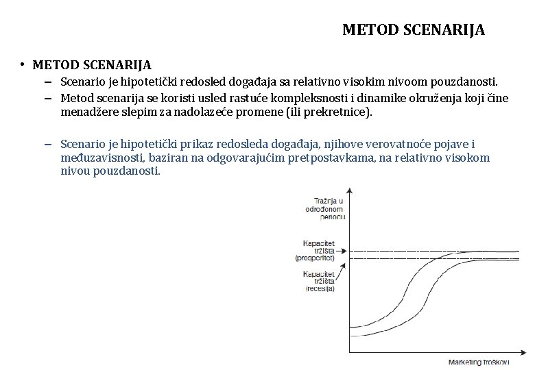 METOD SCENARIJA • METOD SCENARIJA – Scenario je hipotetički redosled događaja sa relativno visokim