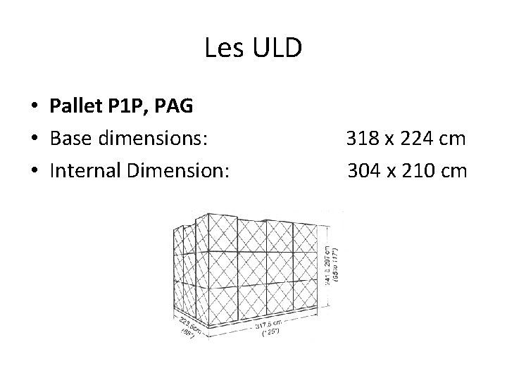 Les ULD • Pallet P 1 P, PAG • Base dimensions: 318 x 224 Les ULD • Pallet P 1 P, PAG • Base dimensions: 318 x 224