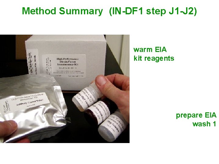 Method Summary (IN-DF 1 step J 1 -J 2) warm EIA kit reagents prepare Method Summary (IN-DF 1 step J 1 -J 2) warm EIA kit reagents prepare