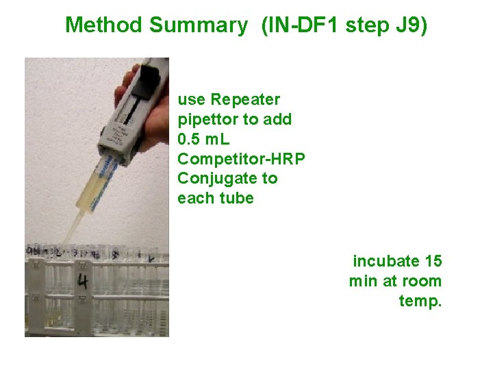 Method Summary (IN-DF 1 step J 9) use Repeater pipettor to add 0. 5 Method Summary (IN-DF 1 step J 9) use Repeater pipettor to add 0. 5