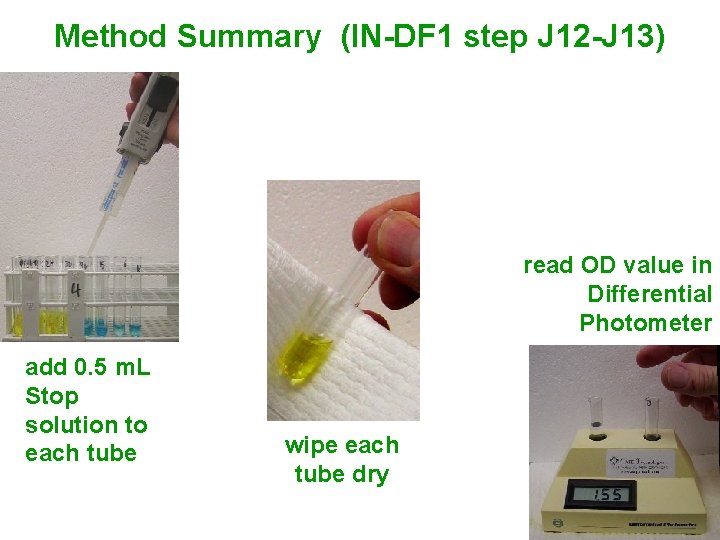 Method Summary (IN-DF 1 step J 12 -J 13) read OD value in Differential Method Summary (IN-DF 1 step J 12 -J 13) read OD value in Differential