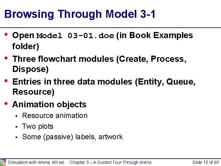 Browsing Through Model 3 -1 • • Open Model 03 -01. doe (in Book Browsing Through Model 3 -1 • • Open Model 03 -01. doe (in Book
