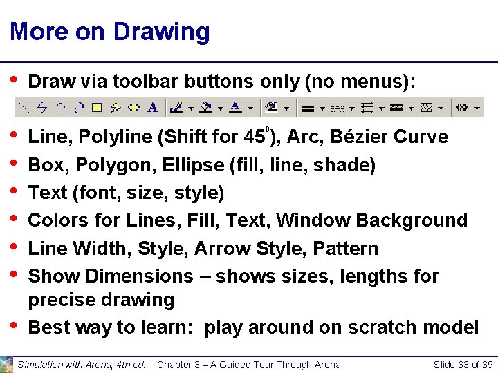 More on Drawing • • Draw via toolbar buttons only (no menus): 0 Line, More on Drawing • • Draw via toolbar buttons only (no menus): 0 Line,