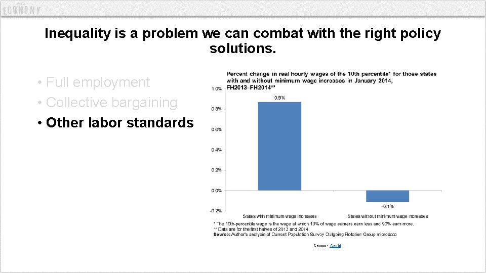 Inequality is a problem we can combat with the right policy solutions. • Full