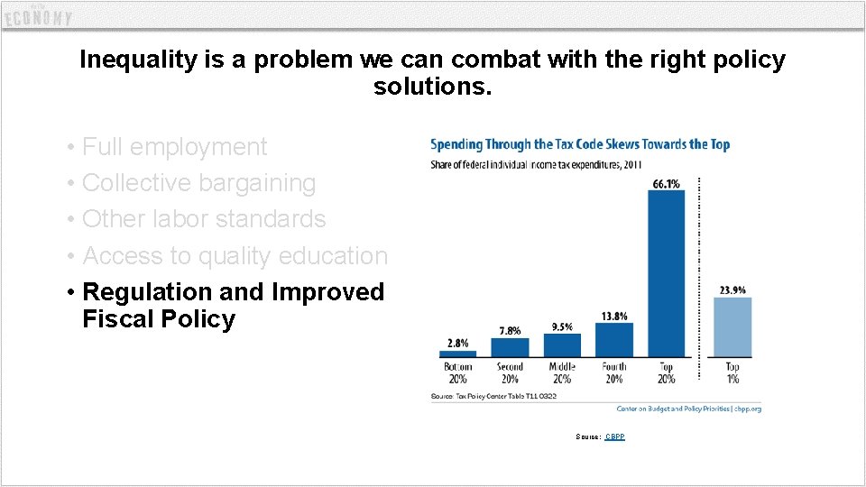 Inequality is a problem we can combat with the right policy solutions. • Full