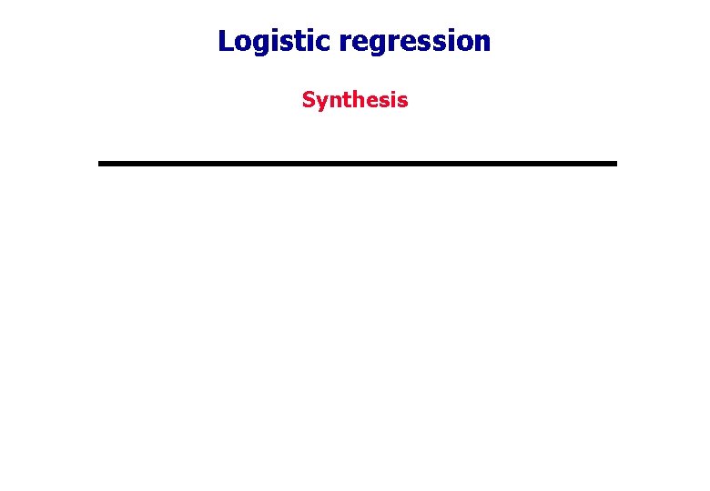 Logistic regression Synthesis 