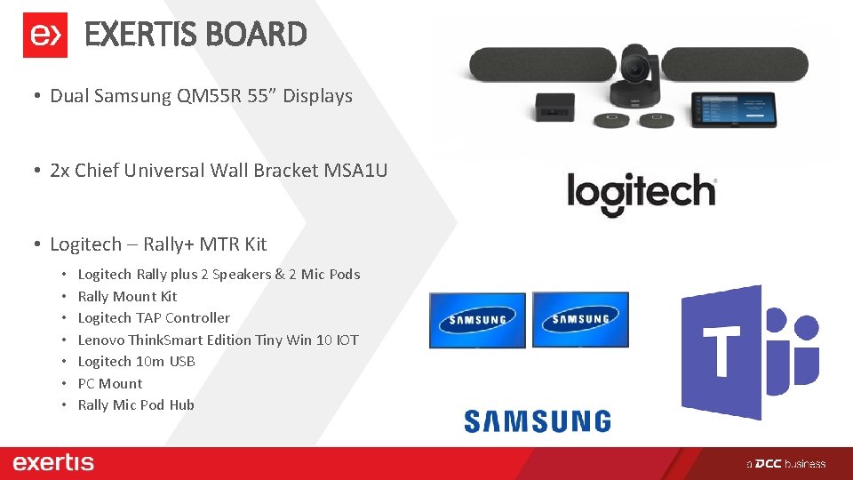 EXERTIS BOARD • Dual Samsung QM 55 R 55” Displays • 2 x Chief