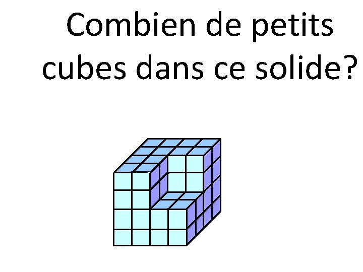 Combien de petits cubes dans ce solide? 