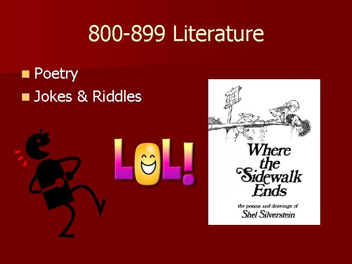 800 -899 Literature n Poetry n Jokes & Riddles 