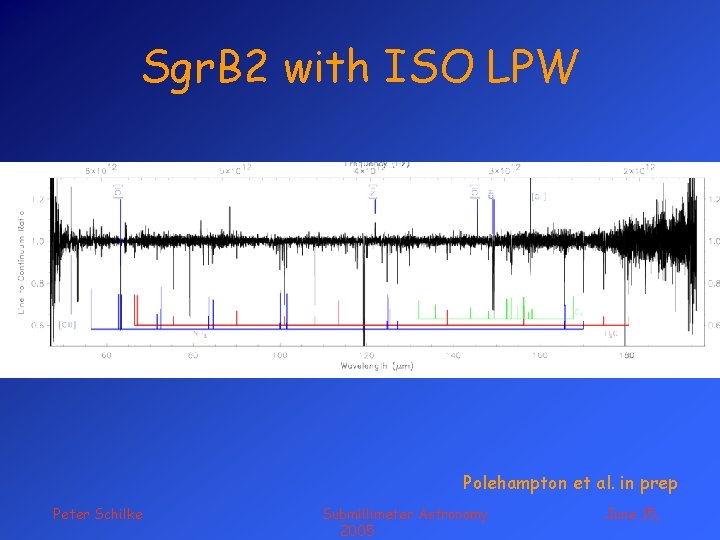 Sgr. B 2 with ISO LPW Polehampton et al. in prep Peter Schilke Submillimeter