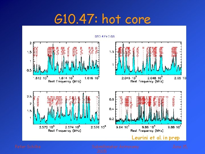 G 10. 47: hot core Leurini et al. in prep Peter Schilke Submillimeter Astronomy