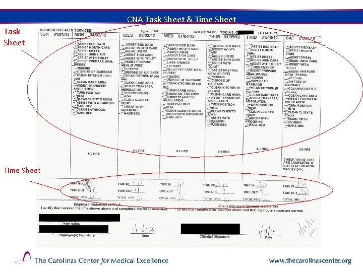 CNA Task Sheet & Time Sheet Task Sheet Time Sheet 