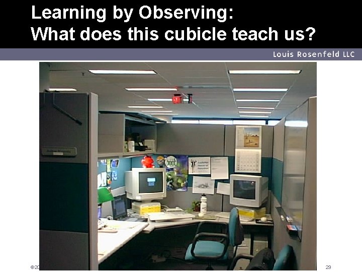 Learning by Observing: What does this cubicle teach us? Louis Rosenfeld LLC © 2002