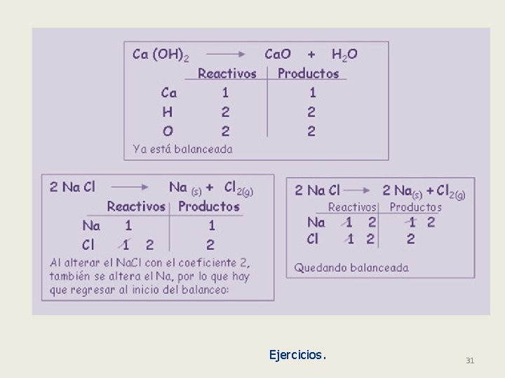 Ejercicios. 31 