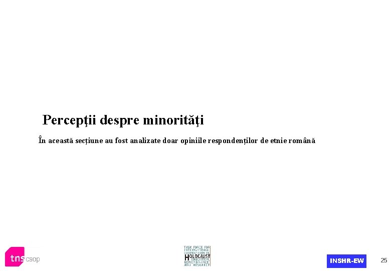 Percepţii despre minorităţi În această secţiune au fost analizate doar opiniile respondenţilor de etnie