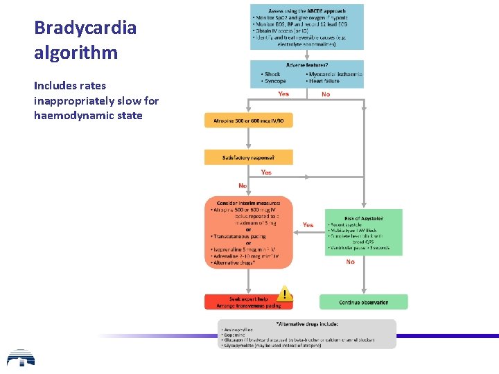 Bradycardia algorithm Includes rates inappropriately slow for haemodynamic state 
