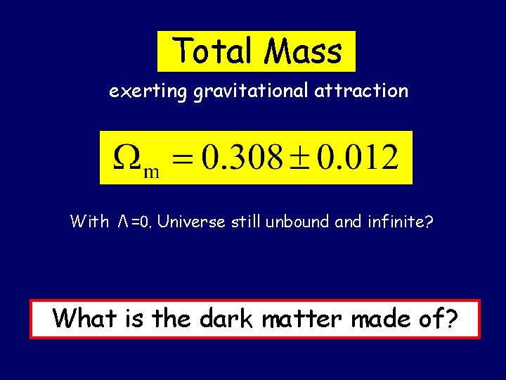 Total Mass exerting gravitational attraction With Λ=0, Universe still unbound and infinite? What is