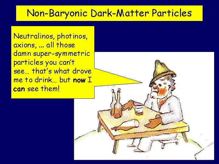 Non-Baryonic Dark-Matter Particles Neutralinos, photinos, axions, . . . all those damn super-symmetric particles