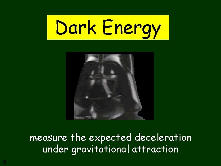 Dark Energy measure the expected deceleration under gravitational attraction 8 