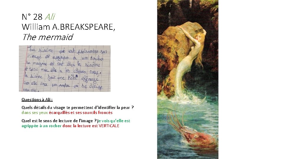 N° 28 Ali William A. BREAKSPEARE, The mermaid Questions à Ali : Quels détails