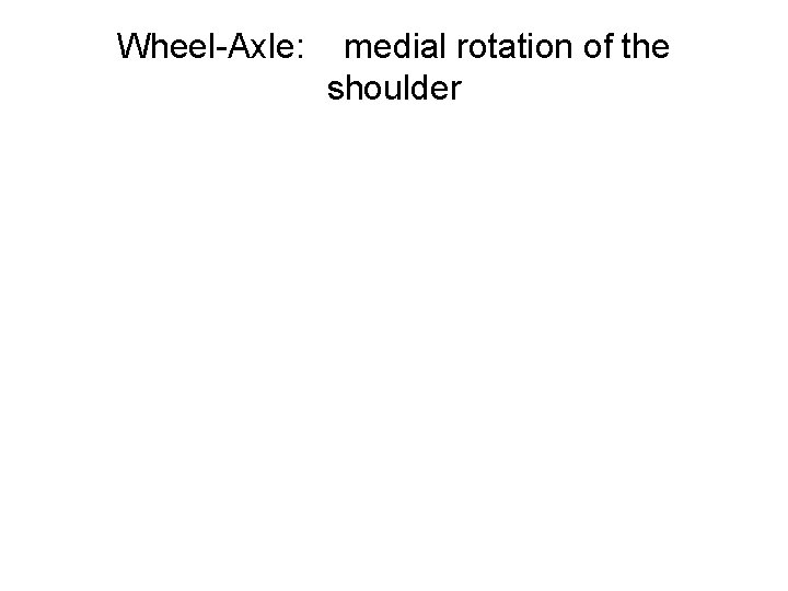 Wheel-Axle: medial rotation of the shoulder 