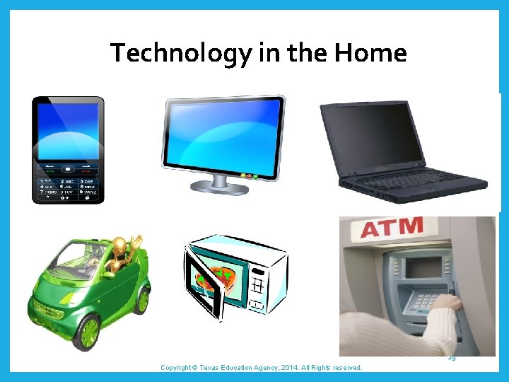 Technology in the Home 29 Copyright © Texas Education Agency, 2014. All Rights reserved.