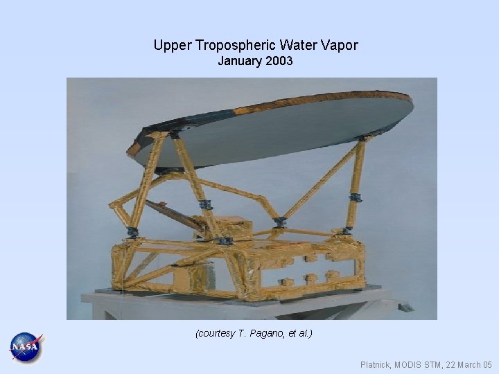 Upper Tropospheric Water Vapor January 2003 (courtesy T. Pagano, et al. ) Platnick, MODIS