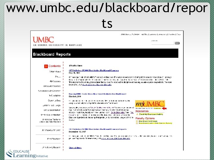 www. umbc. edu/blackboard/repor ts 