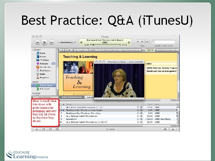 Best Practice: Q&A (i. Tunes. U) 