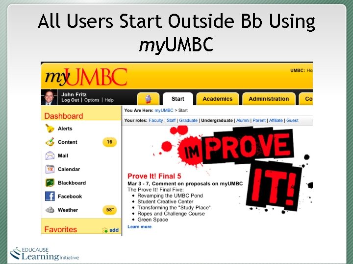 All Users Start Outside Bb Using my. UMBC 