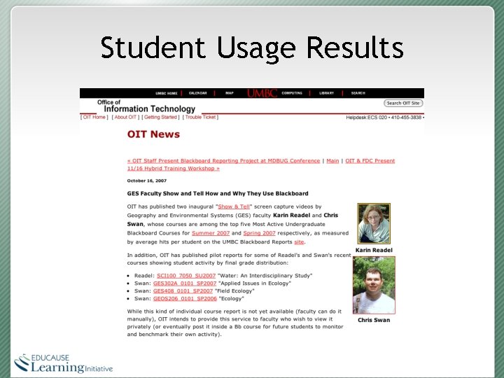 Student Usage Results 