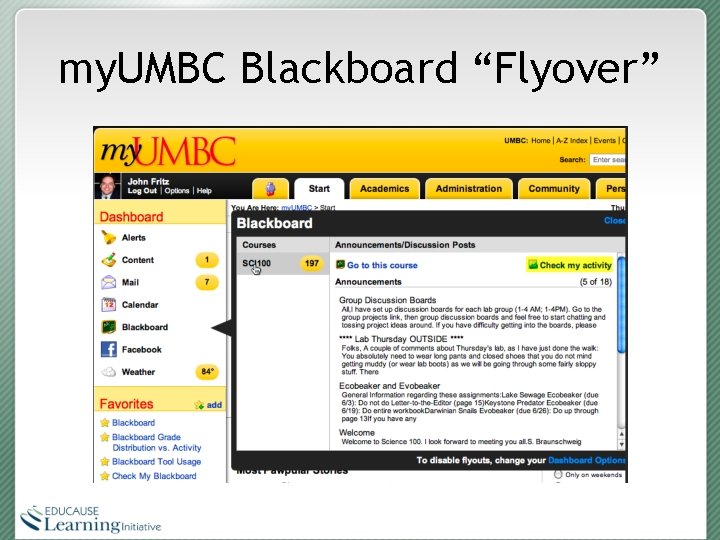 my. UMBC Blackboard “Flyover” 