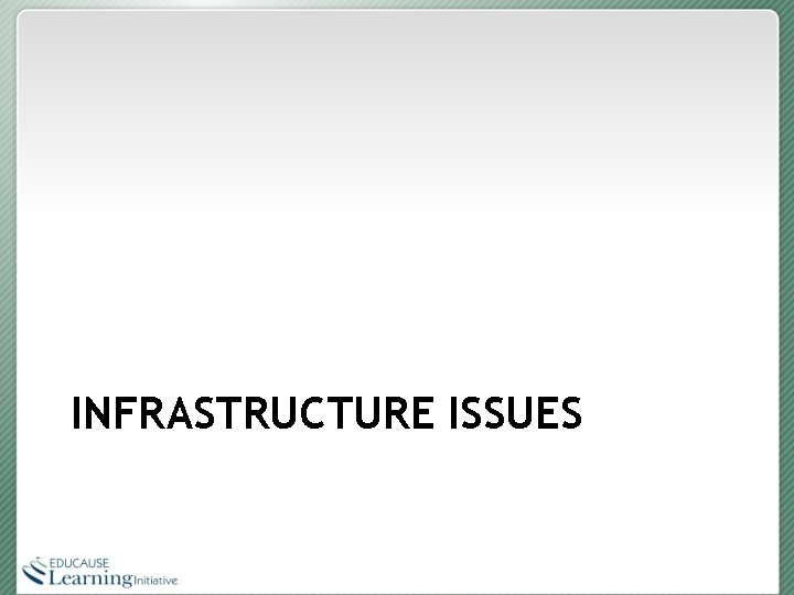 INFRASTRUCTURE ISSUES 