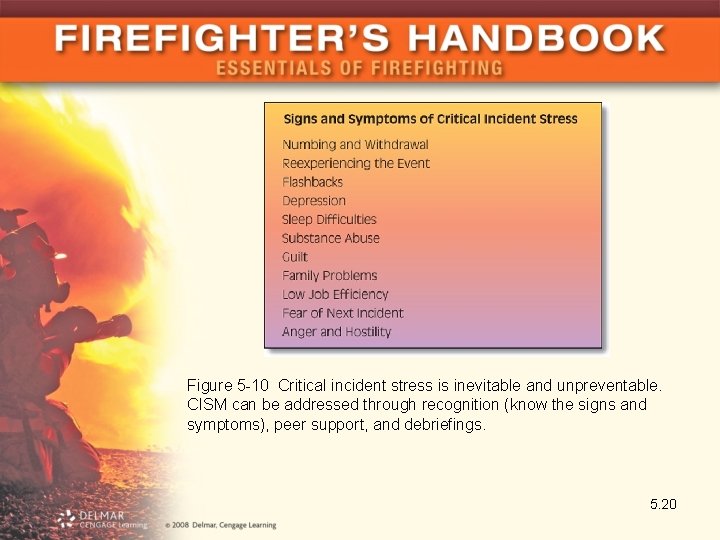 Figure 5 -10 Critical incident stress is inevitable and unpreventable. CISM can be addressed