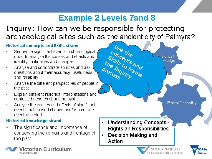 Example 2 Levels 7 and 8 Inquiry: How can we be responsible for protecting