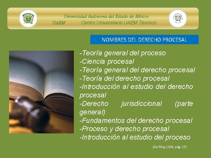 Universidad Autónoma del Estado de México UAEM Centro Universitario UAEM Texcoco NOMBRES DEL DERECHO